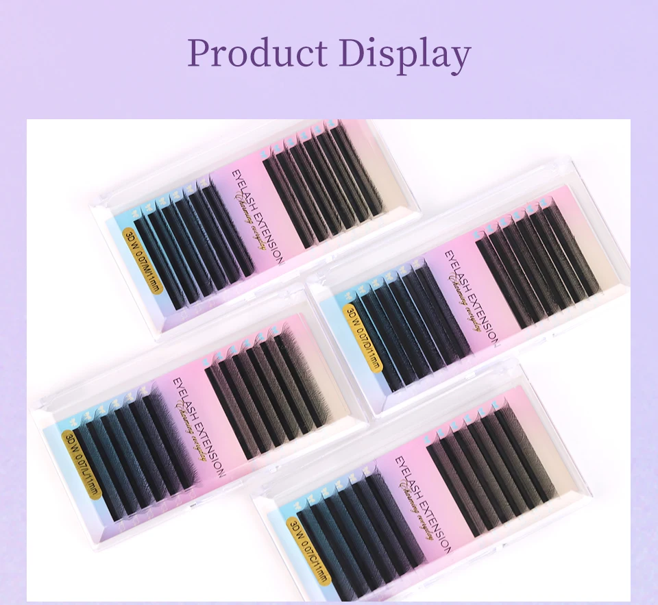 NEU Braune 3D Fairy Wimpernverlängerung, Braune 4D W-förmige Wimpern, Vorgefertigte Fächerwimpern, 5D Kleeblatt-Wimpern, Handgewebte 3D Spike Kleeblatt-Wimpern – Detail 37