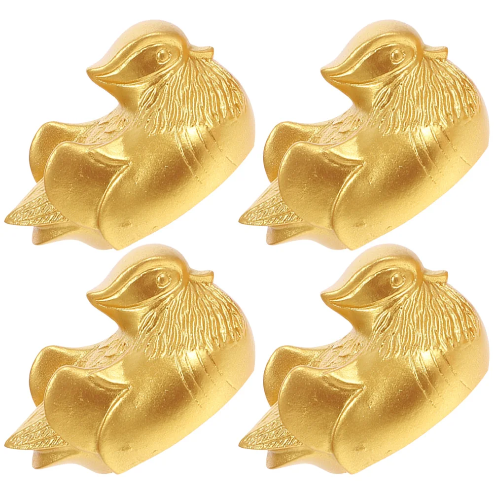 

2 Pairs Duck Ornaments Whimsical Interior Figurine Decoration Desktop Statue Crafts Golden Birds