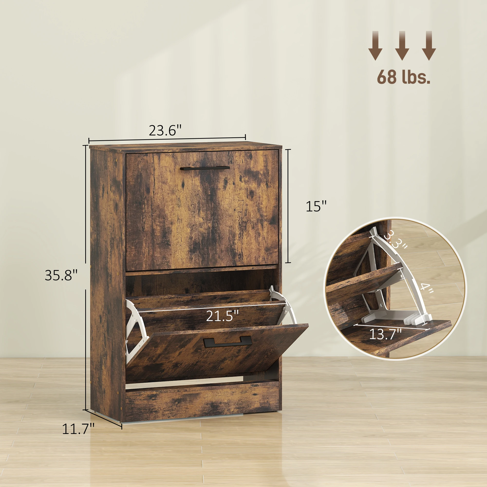 Mobiletto per Scarpe con 2 Cas - Shoe Rack Cabinet Narrow Entryway recensione e prezzo