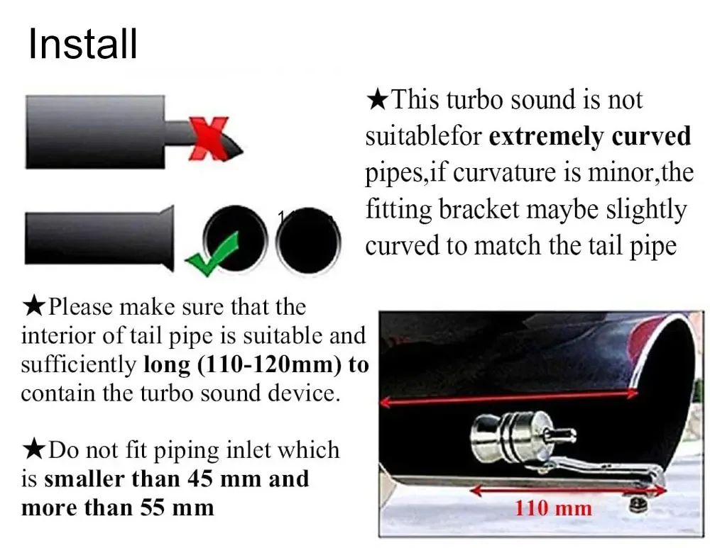 S M L XL حجم أحمر أسود توربو الصوت صافرة للمركبة تجديد جهاز العادم الأنابيب سيارة Turbmuffler العالمي الصوت محاكاة سيارة