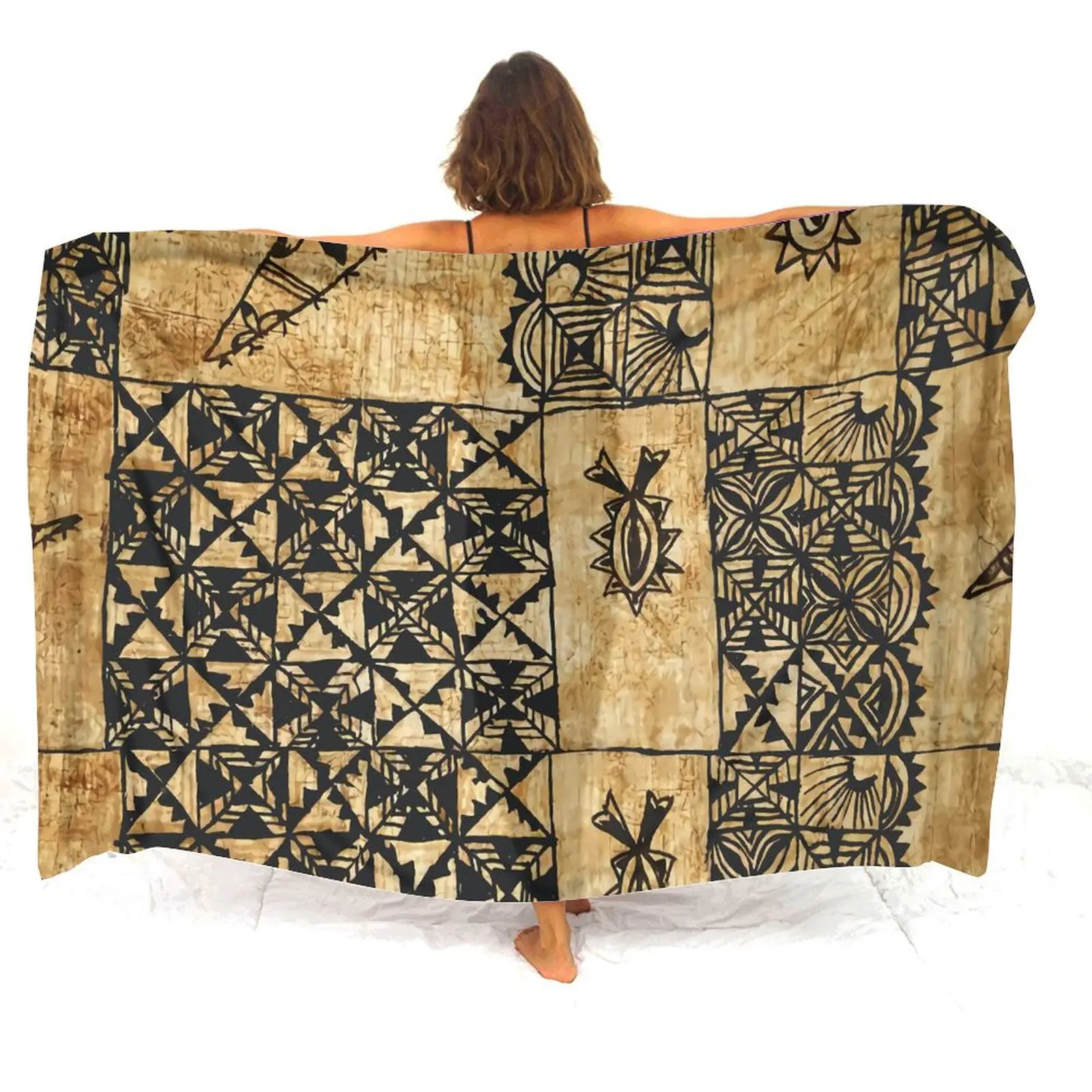 Polynesian Women'S Sarong Apron, A Must-Have Beach Sarong Windproof Shawl, Suitable For All Seasons And Customizable