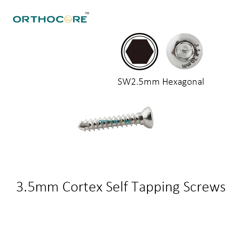 3.5mm Stainless Steal Self-tapping Cortical Screws Veterinaria Pets Orthopedic Surgical Implants Medical Equipments