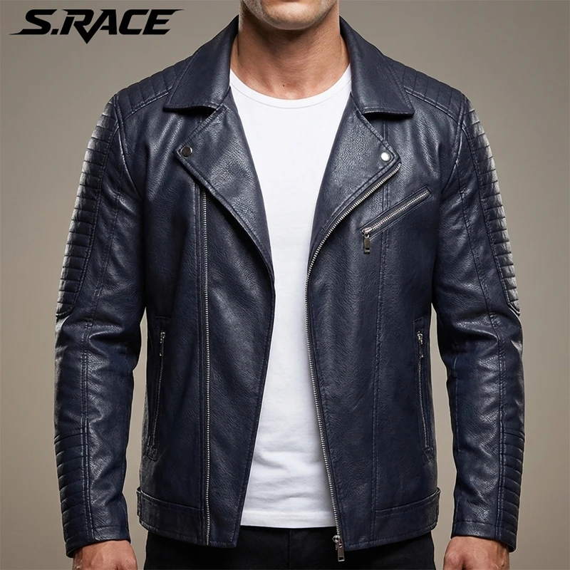 

Spring Autumn Leather Jacket Men Casual Motorcycle Biker Jacket Coats Mens Vintage Outwear Man Fashion Jacket