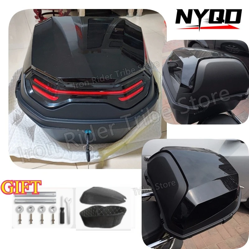 Universal Motorcycle Trunk Full Helmet Storage Enlarged Capacity Thickened Safety Lined Scooter Pedal Caja Trasera Moto