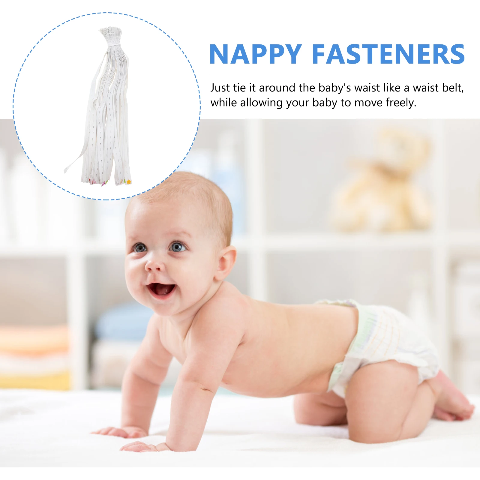 

40pcs Baby Diaper Buckle Nappy Fasteners Fixing Belt Infant Elastic Waist Strap Comfortable Adjustable Diaper Strips Pet Use