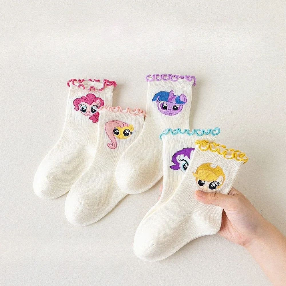 5 pairs My Little Pony girl pure cotton socks fall and winter cotton socks cute cartoon pattern girls clothing accessories