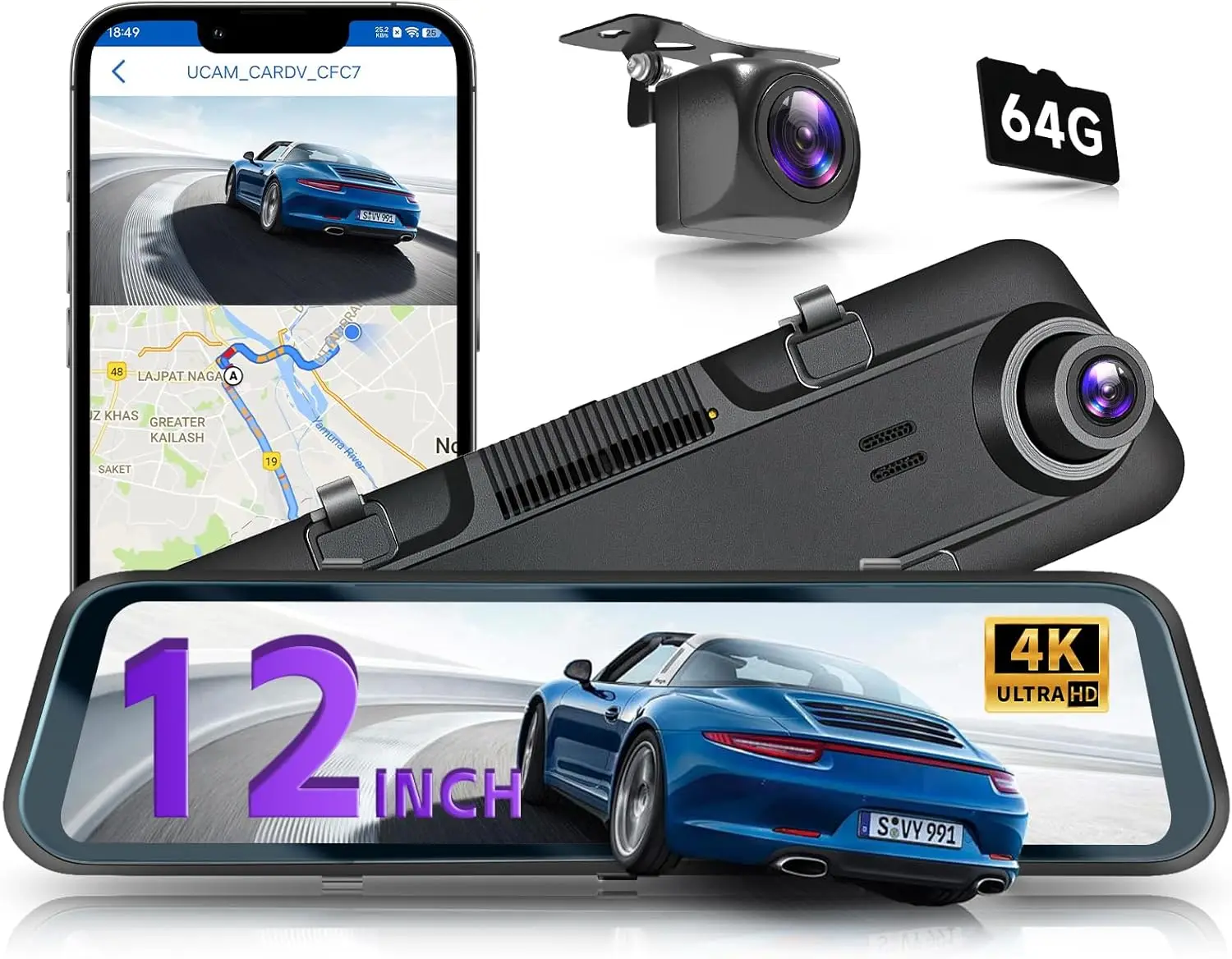 12 Inch 4K Mirror D…