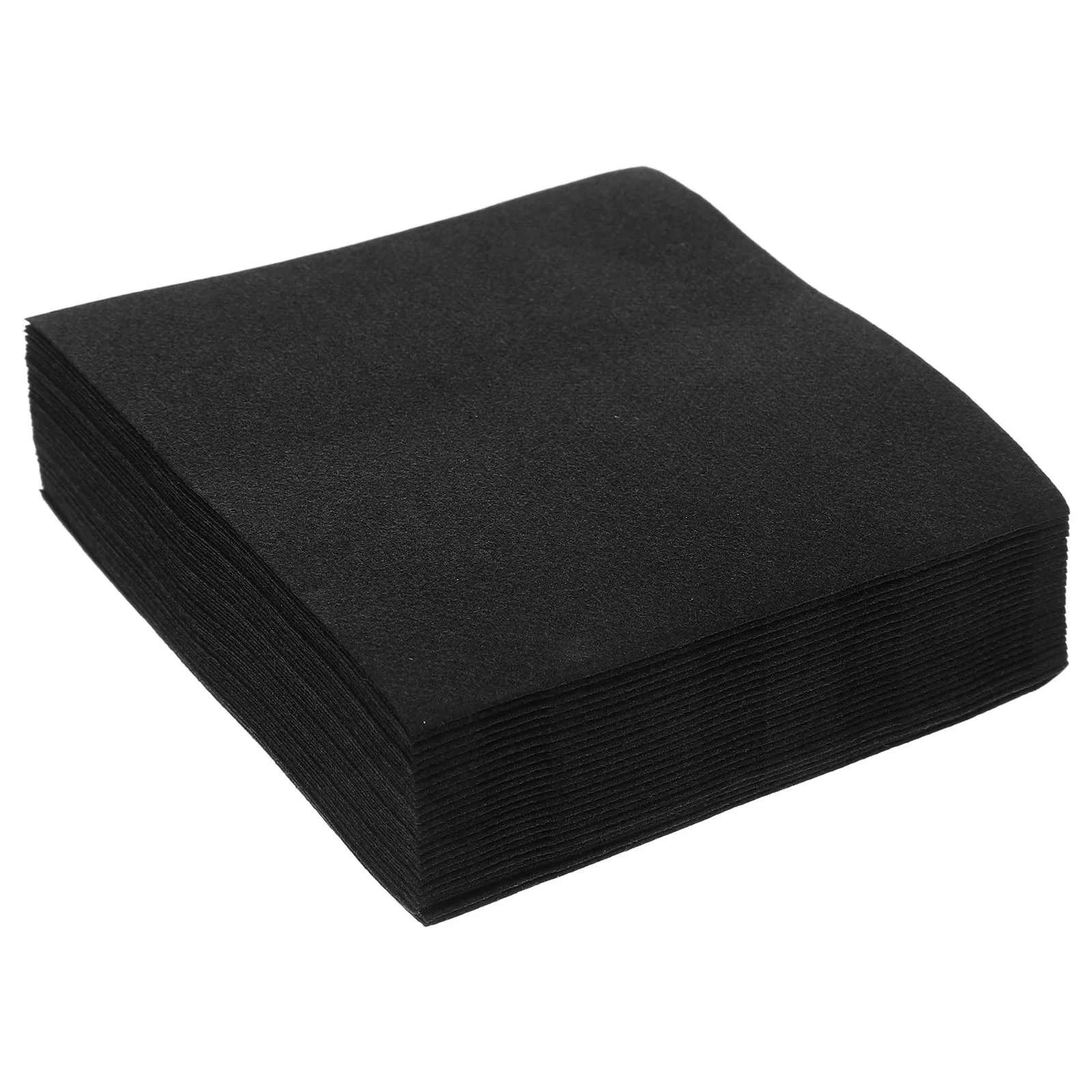 25Pcs 20x20cm Black Lint-Free Napkins Bar Restaurant Cocktail Party Dessert Napkin Cleaning Cloth Purpose Wipes