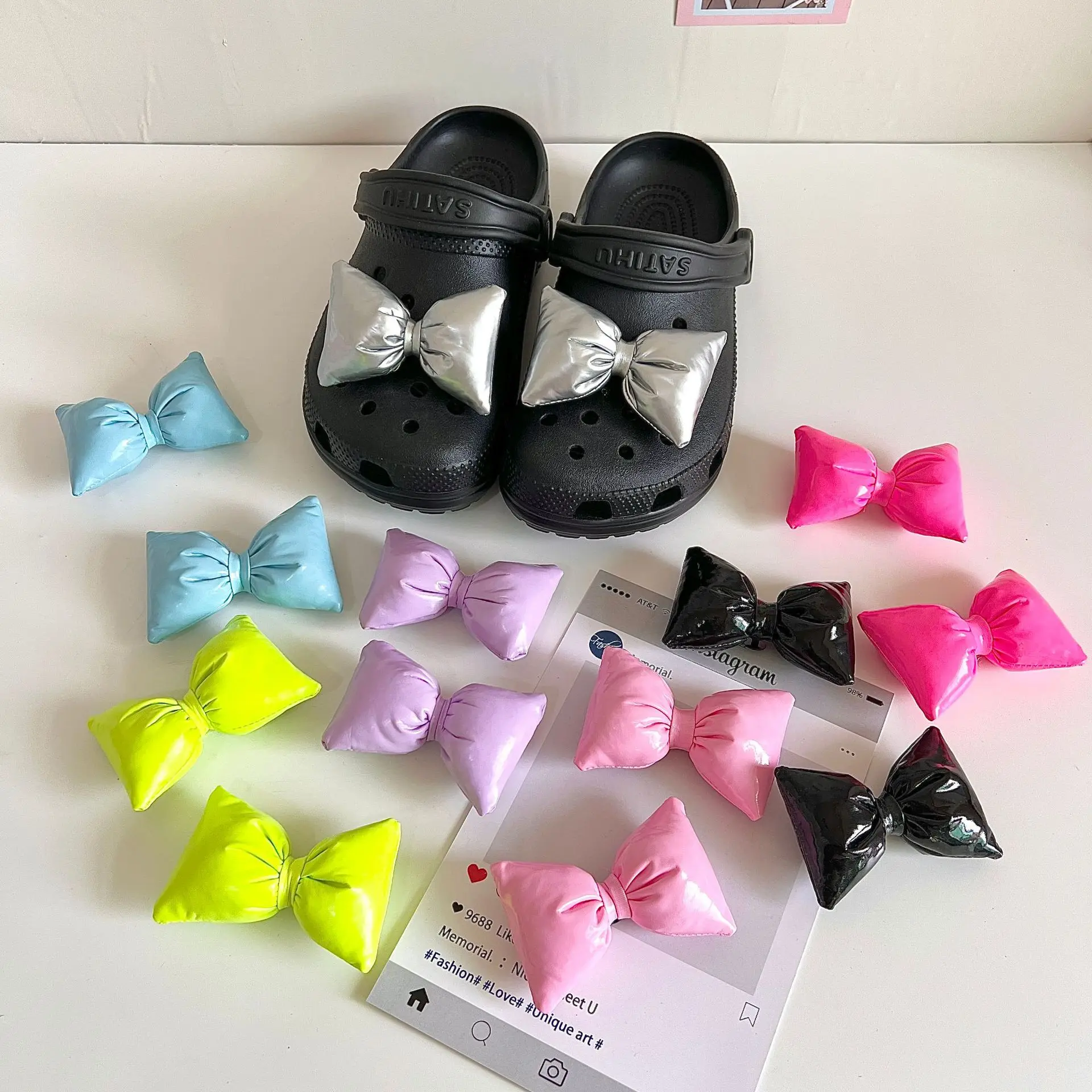 New Cotton Filled Bow Accessories Hole Shoe Accessories Shoe Buckles Shoe Flowers Shoe Upper Decoration