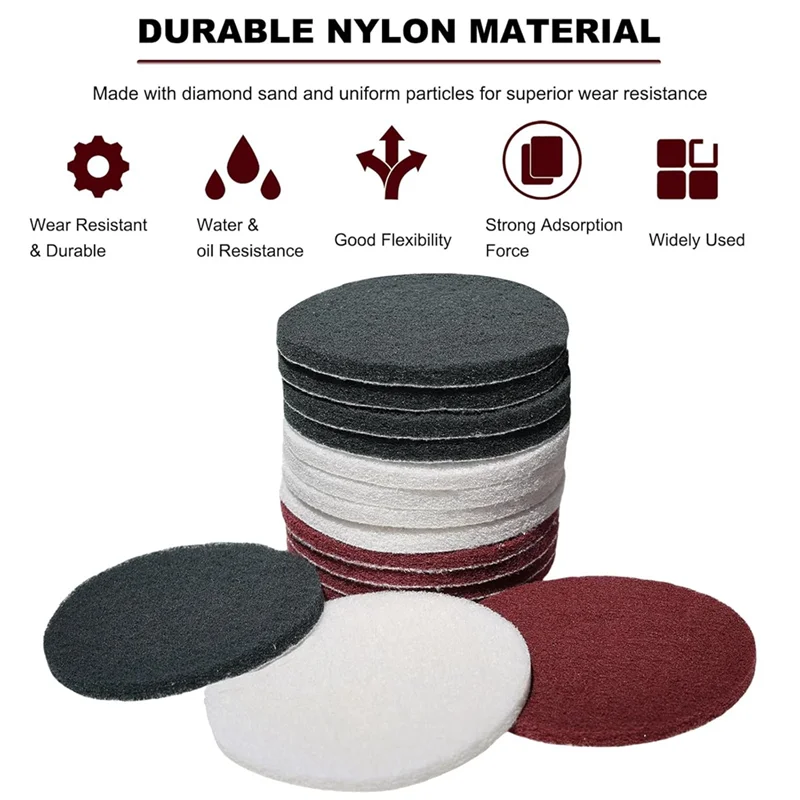 

【Горячие продажи!】15 шт., 5-дюймовые многофункциональные чистящие подушечки с обручем и петлей — флокированные накладки, кондиционерские диски Polishin