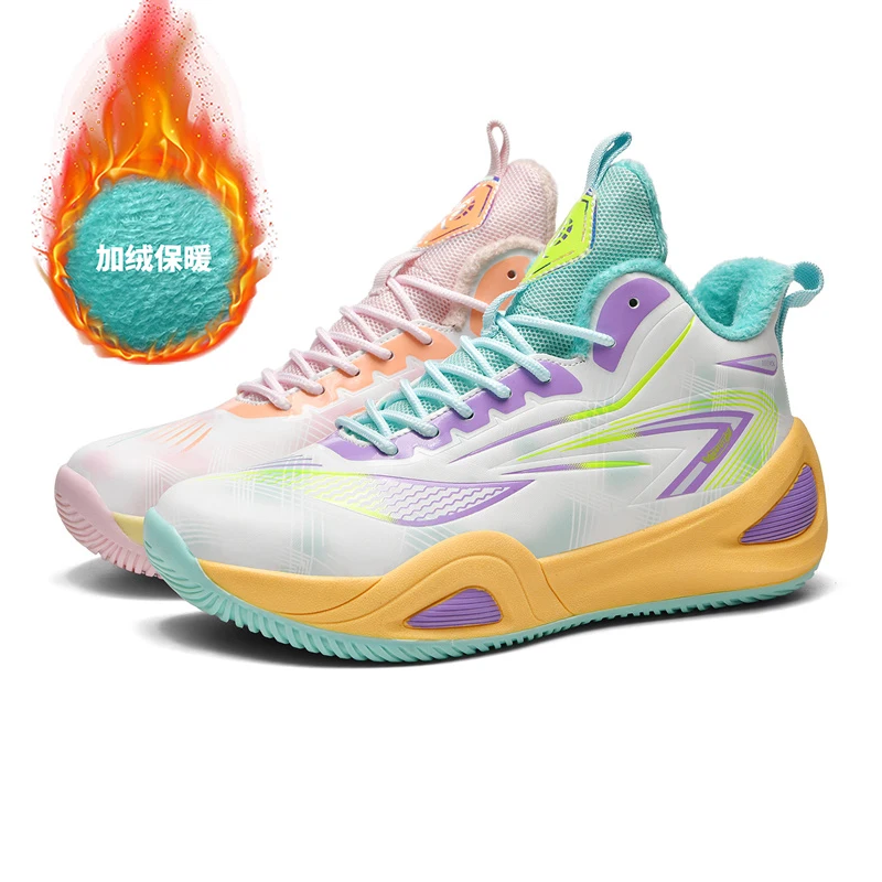 

Waterproof leather upper, fleece-lined sports shoes for men - Winter lightweight shock-absorbing soft sole running shoes, studen