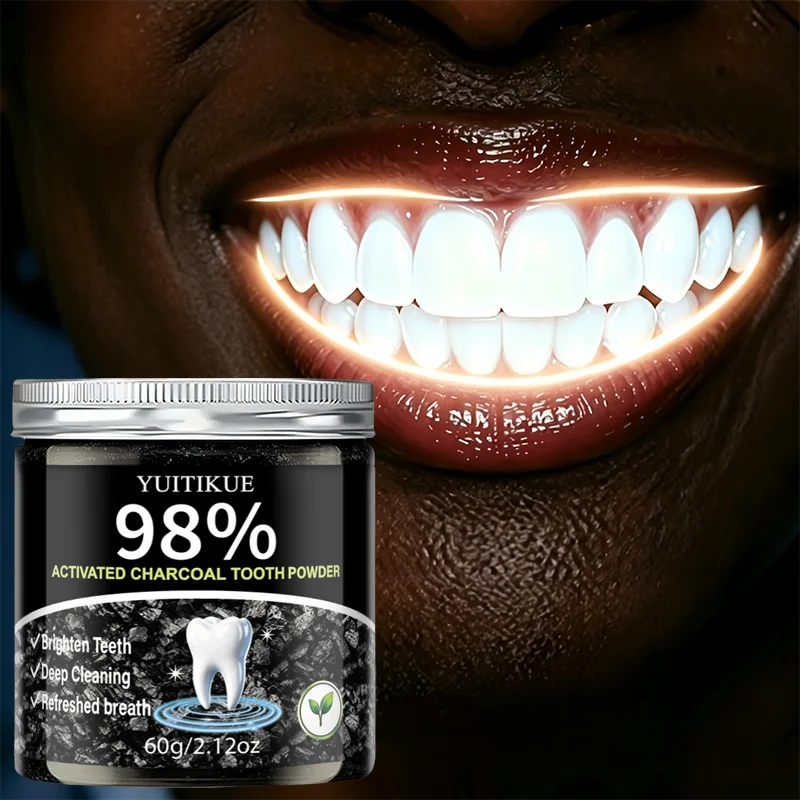 YUITIKUE Activated Charcoal Teeth Powder 60g - Brightening Cleaning Fresh Breath Oral Care