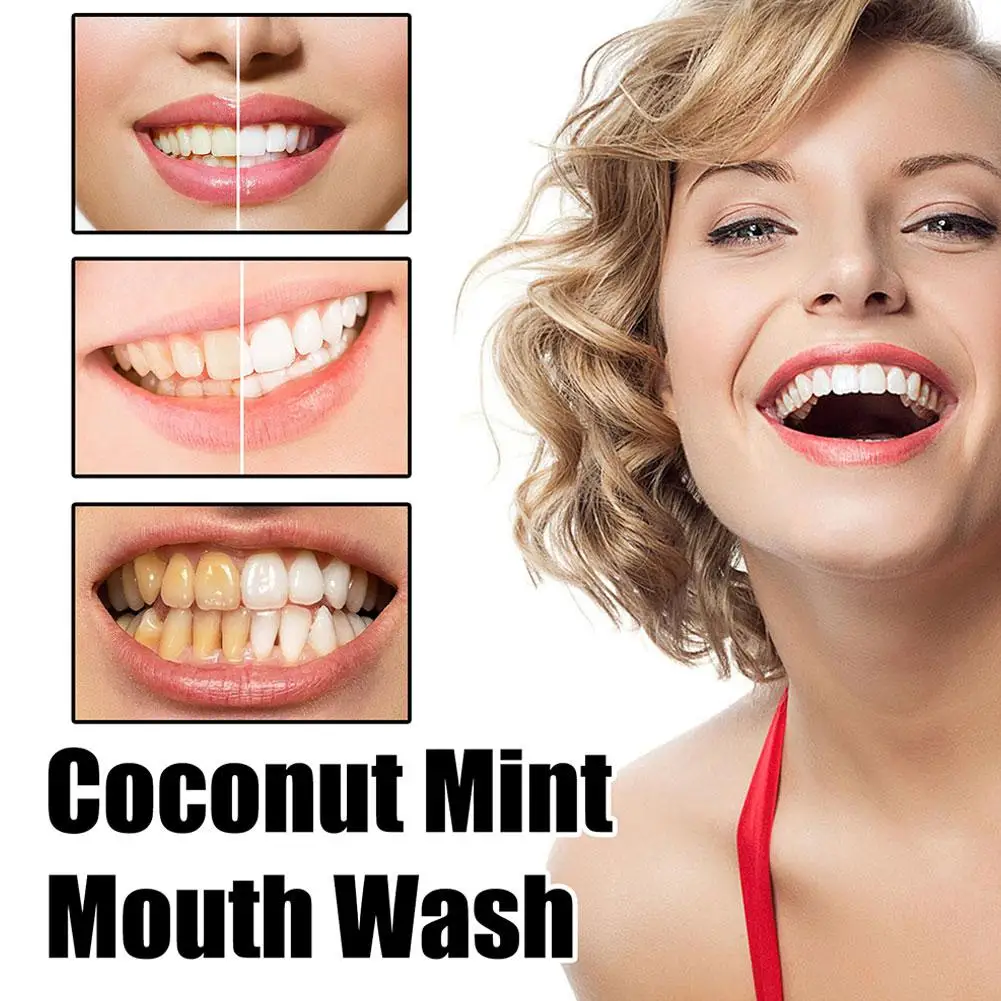 100ml Coconut Oil Mint Pulling Oil Mouth Wash Alcohol-free Tongue Oral Teeth Breath Scrape Oral Clean Whitening C4E7