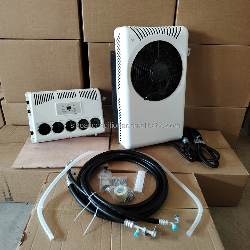 جرار فان المقصورة برودة تكييف الهواء الكهربائي 24 فولت 12 فولت وقوف السيارات 12 فولت شاحنة مكيف الهواء