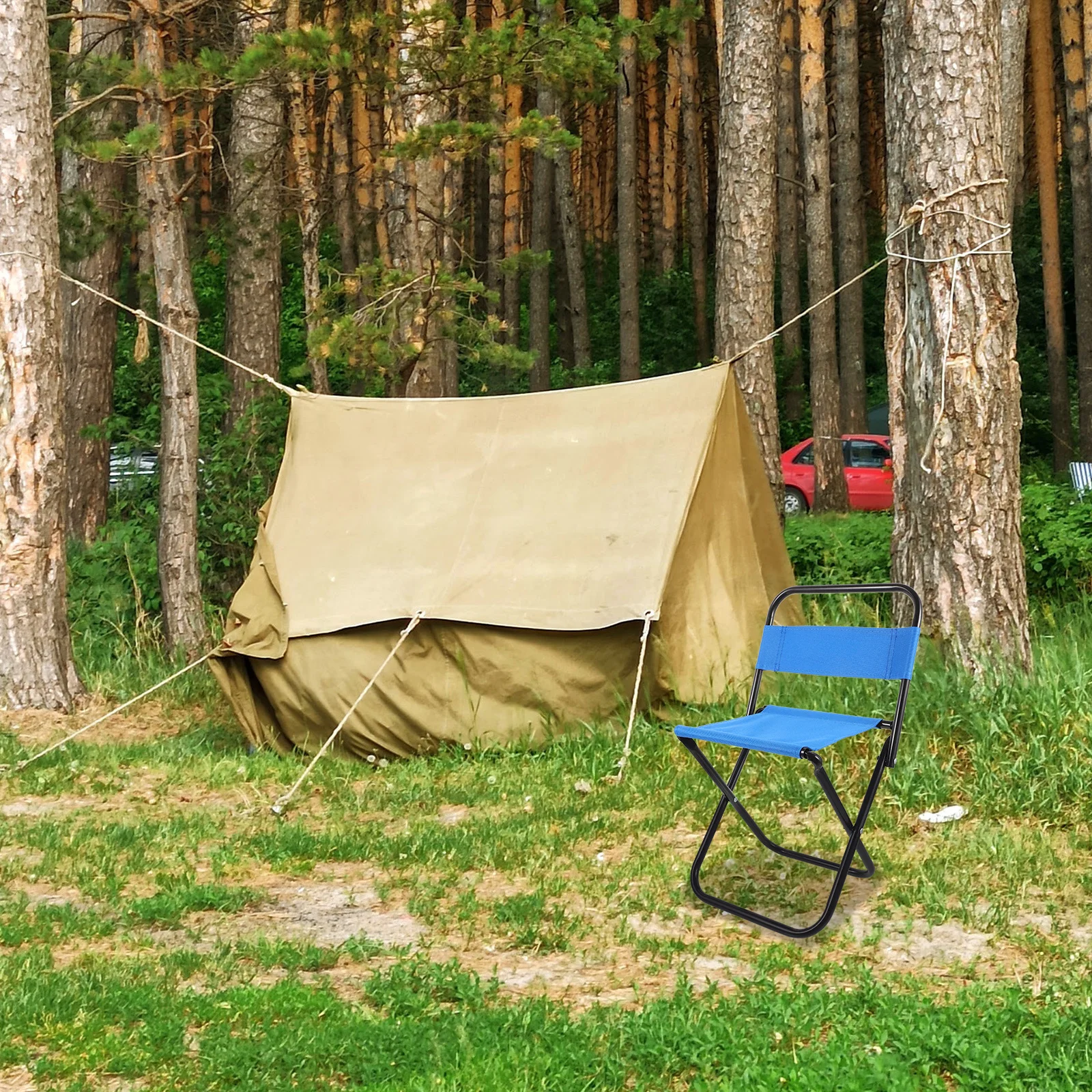 Outdoor Folding Chair Portable Compact Camp Stool for Adults Strong Lightweight Fishing Seat for Hiking Picnics