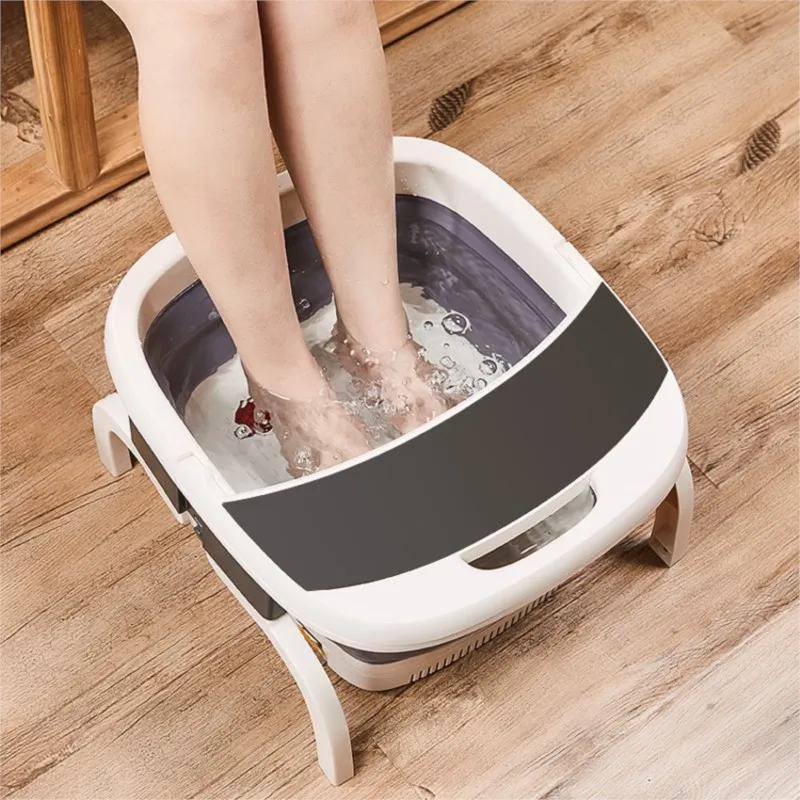 Folding foot bath foot bath device of electric heating automatic massage home pedicure bubble foot barrel temperature deep