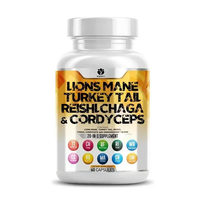 

Грибной комплекс 20 в 1 с экстрактом Львиная грива 3000 мг, грибом Турецкий хвост 2000 мг, грибом Линчжи 1000 мг и Кордицепсом синенсис