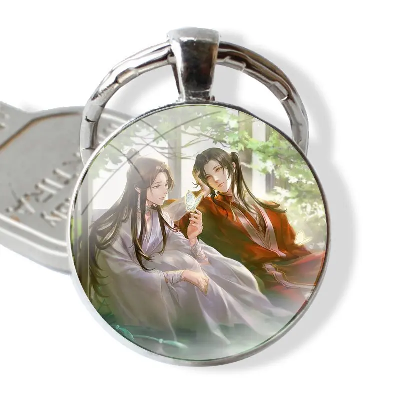 Anime Tian Guan Ci Fu Keychain Handmade Glass Cabochon Key Ring Holder Pendant Key Chains Design