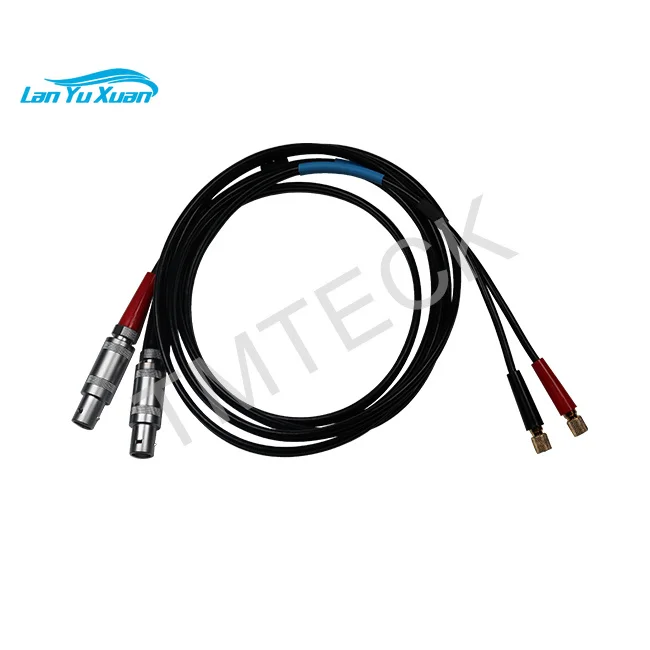 SEKM2 Ultrasonic Cable Equality Dual cable compatible with style  LEMO-1 to Microdot / Krautkramer SEKM2 dual cables