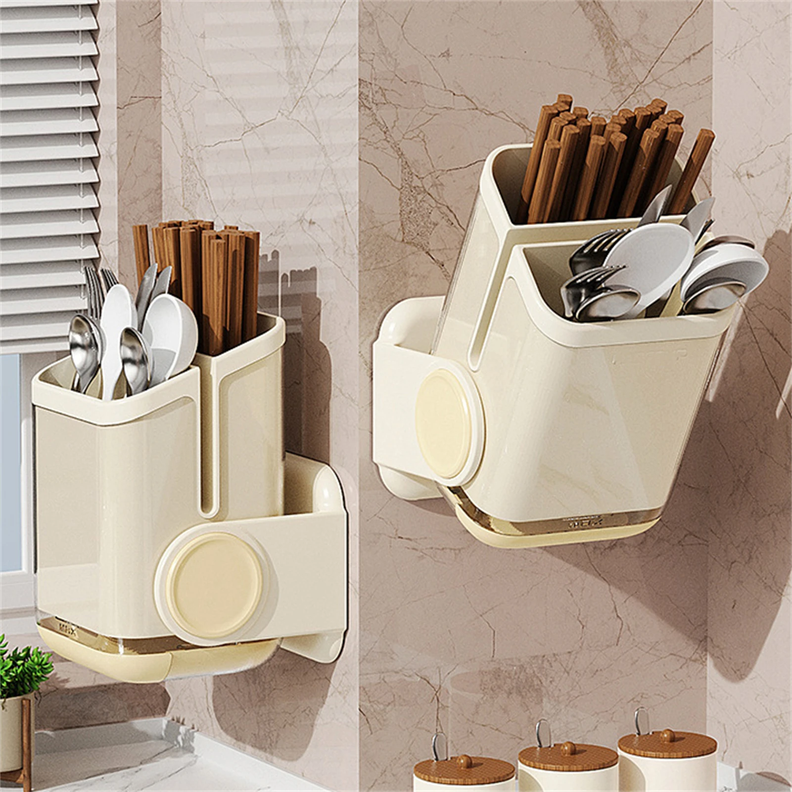 

Kitchen Wall Mounted Storage Rack No Punching Required Organizer Holder Large Capacity Drain Rack Practical Kitchen Accessories