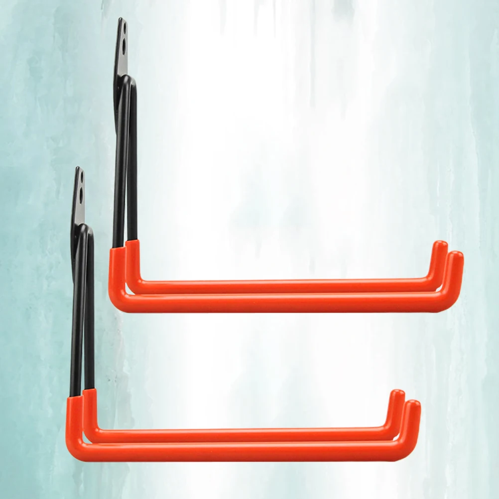 

2pcs Dip Plastic Heavy Duty Storage Hangers Garage Warehouse Arm Organizer Hooks for Ladders Tools Sports Equipment Basement