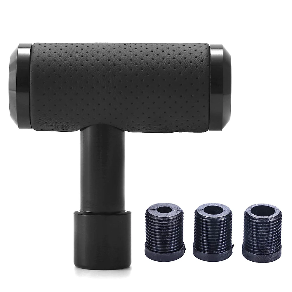 

4" Alloy T Handle Gear Shift Knob, Heavy Manual Car Gear Stick Shifter with Leather Covered Fit Most MT Transmission Vehicles