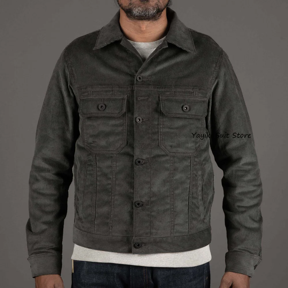 

Повседневный костюм Куртки с воротником с лацканами Мужская куртка Повседневные и стильные мужские куртки Однобортные городские пиджаки из вельветовой ткани