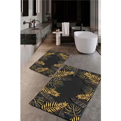 Drop Bath Mat Rug Toilet Seat Pad Washable Anti-Slip Soles 2li