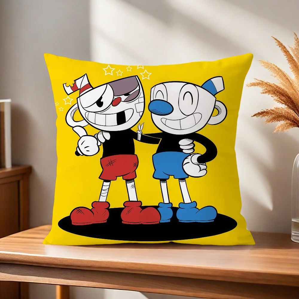 C-C-Cuphead Game Kissenbezug Kissenhülle für Zuhause, Sofa, Wohnzimmer, Büro, Café, Auto. – Detail 6