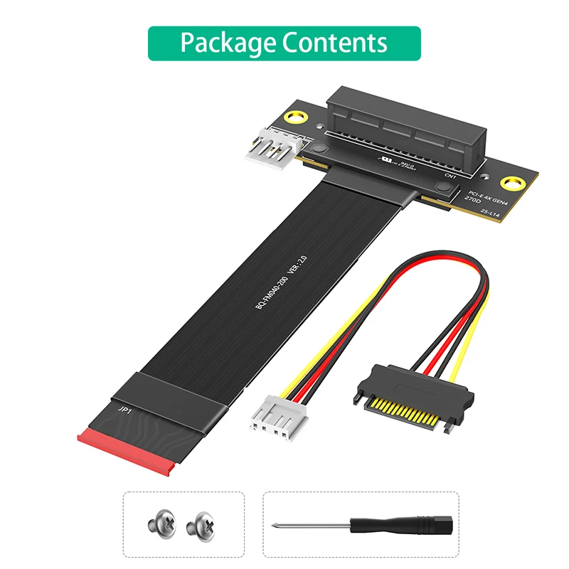 Câble Riser NVME vers PCIE X4 M.2 Key M PCIE 4.0 vers PCI-E 4.0 4X carte adaptateur 90 degrés câble d'extension NVME 4.0 vers PCI Express X4