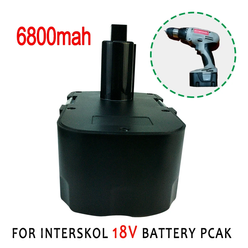 

18V 6800mAh Ni-CD/Ni-MH Screwdriver Replacement Rechargeable Battery,Suit for Interskol DA-18ER Power Tool Cordless Drill H18