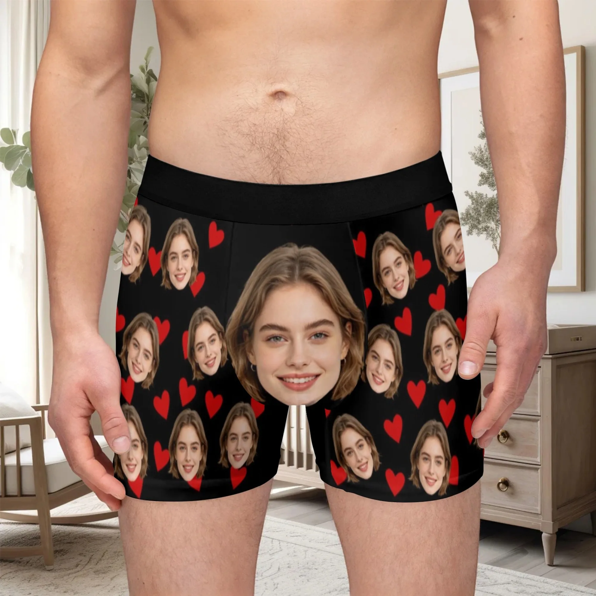 Personalized Flat Underwear Customization with Facial Photo Men's Valentine's Day Gift for Husband And Father