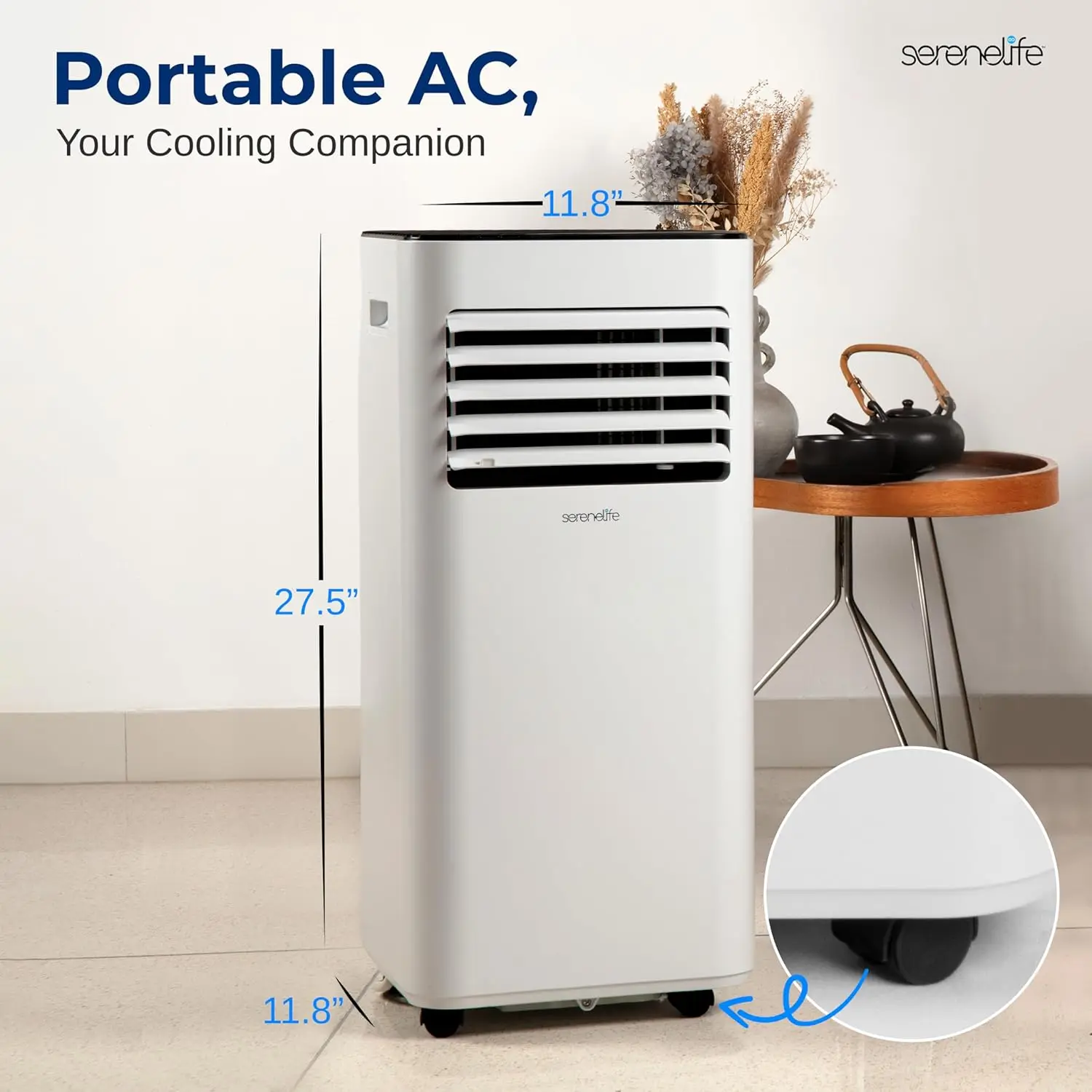 10000 BTU Portable Air Conditioner - 3-in-1 Portable AC Unit for Bedroom Up to 300 Sq.Ft, 24H Timer, Remote Control, Sleep Mode,