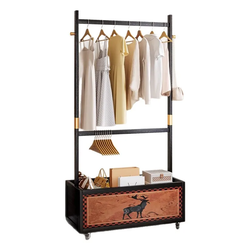 رف معطف العصور الوسطى، شماعة أرضية غرفة النوم، رف متحرك لوضع الملابس #5