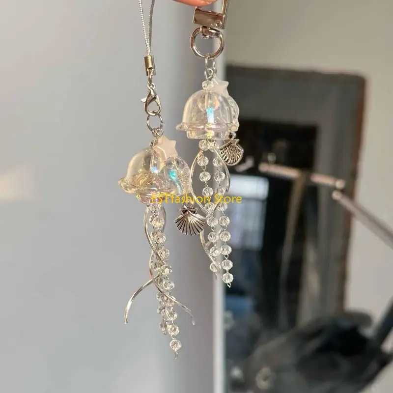 Y5GC Jellyfish Phone Charm Star Pendant Keychain Ocean Sea Theme Phone Chain