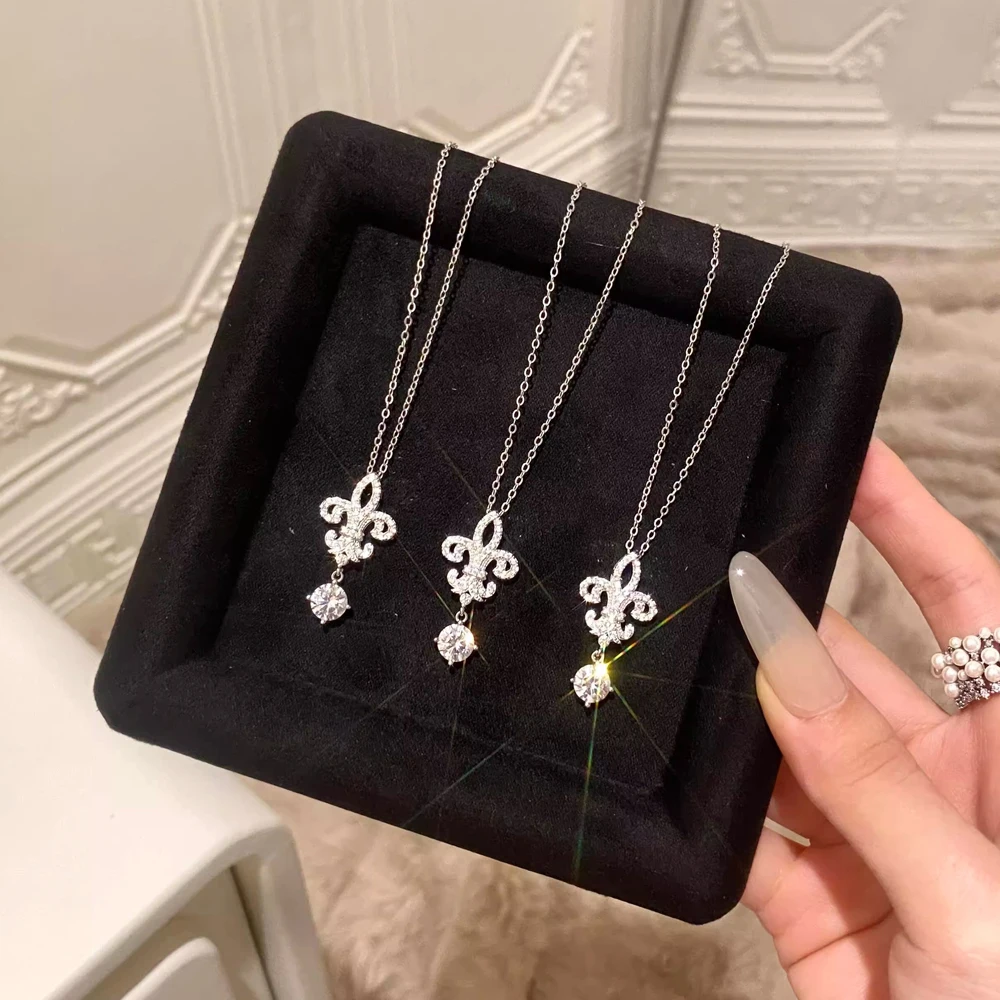 1カラット モアサナイト ネックレス 女性用 結婚式用 高級ジュエリー 証明書付き 925スターリングシルバーネックレス