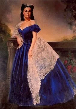 Cosplaydiy Scarlett O Hara Costume Gone With the Wind Blue Velvet Portrait Gown 1860s Civil War Dress Costume da Belle del sud