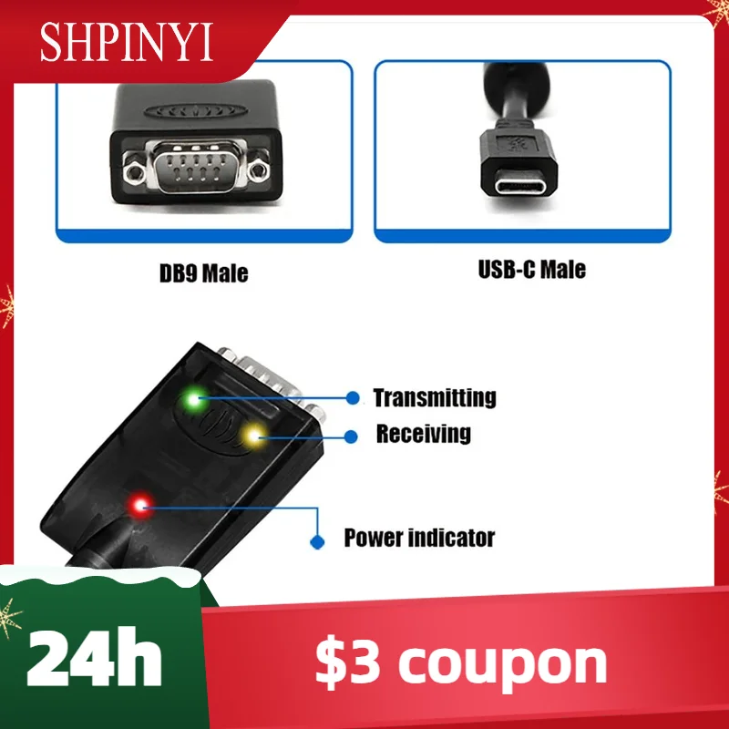 

New 4.92ft USB 3.0 Type C to RS232 Converter USB-C Male DB9 RS-232 Cable with Magnetic Ring Surge Protection UT-880-TC