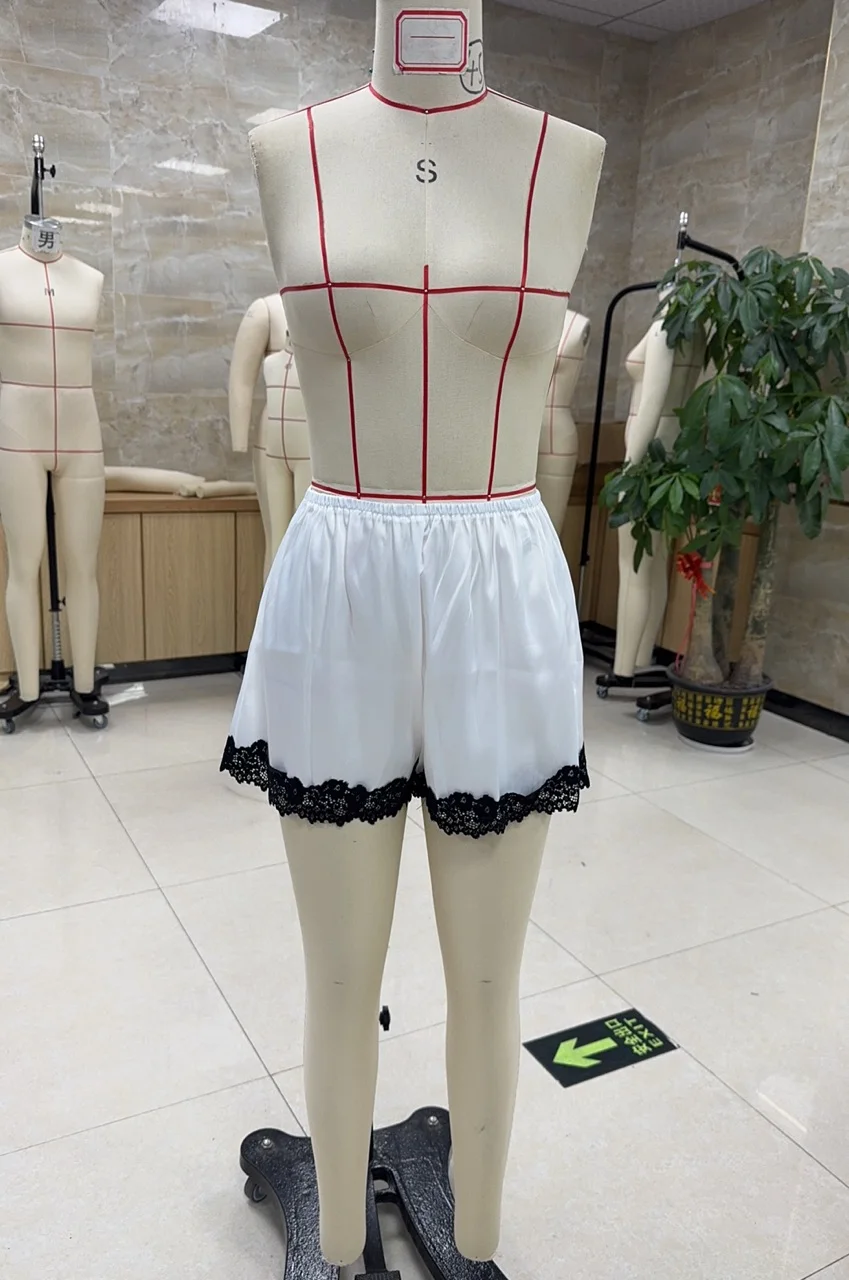 

Женские шорты GuliriFei, элегантные летние повседневные шорты с кружевной отделкой и эластичной резинкой на талии Клубная одежда для повседневного повседневного использования