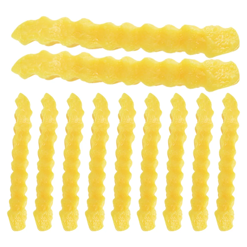 

12 Pcs Simulated Corrugated French Fries Artificial Faux Decoration Model Pvc Realistic Look Chips for Display