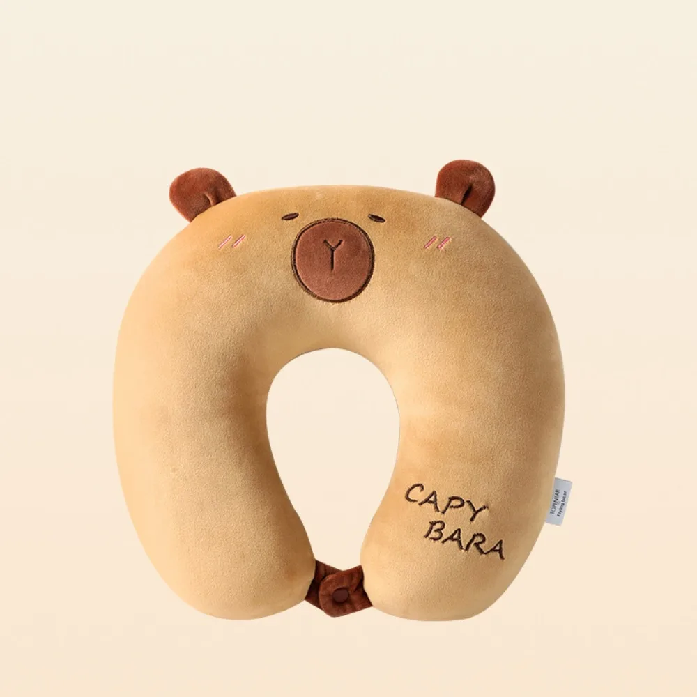 

Cute Cartoon Capybara U-shaped 2 in 1 Travel Neck Support Eye Mask Soft Office Chair Cushions