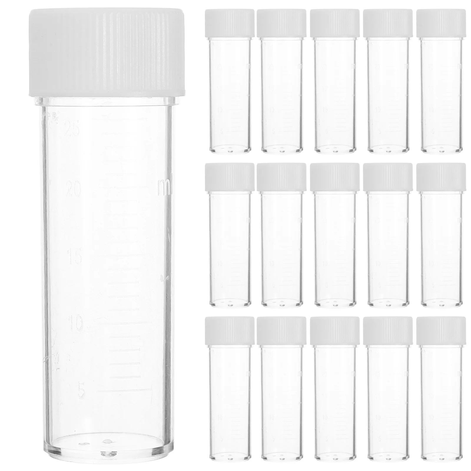 

50Pcs Sputum Culture Bottles Plastic Vials Leak Proof Screw Lids Medical Testing Sample Storage Tubes Tube Lid Opener