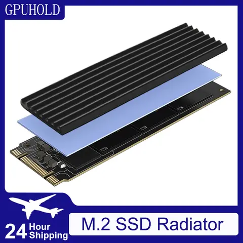 GPUHLOD M.2 SSD Heatsink M2 2280 Solid State Hard Disk Aluminum Radiator with Thermal Silicone Pad PS5 Desktop PC NGFF NVME