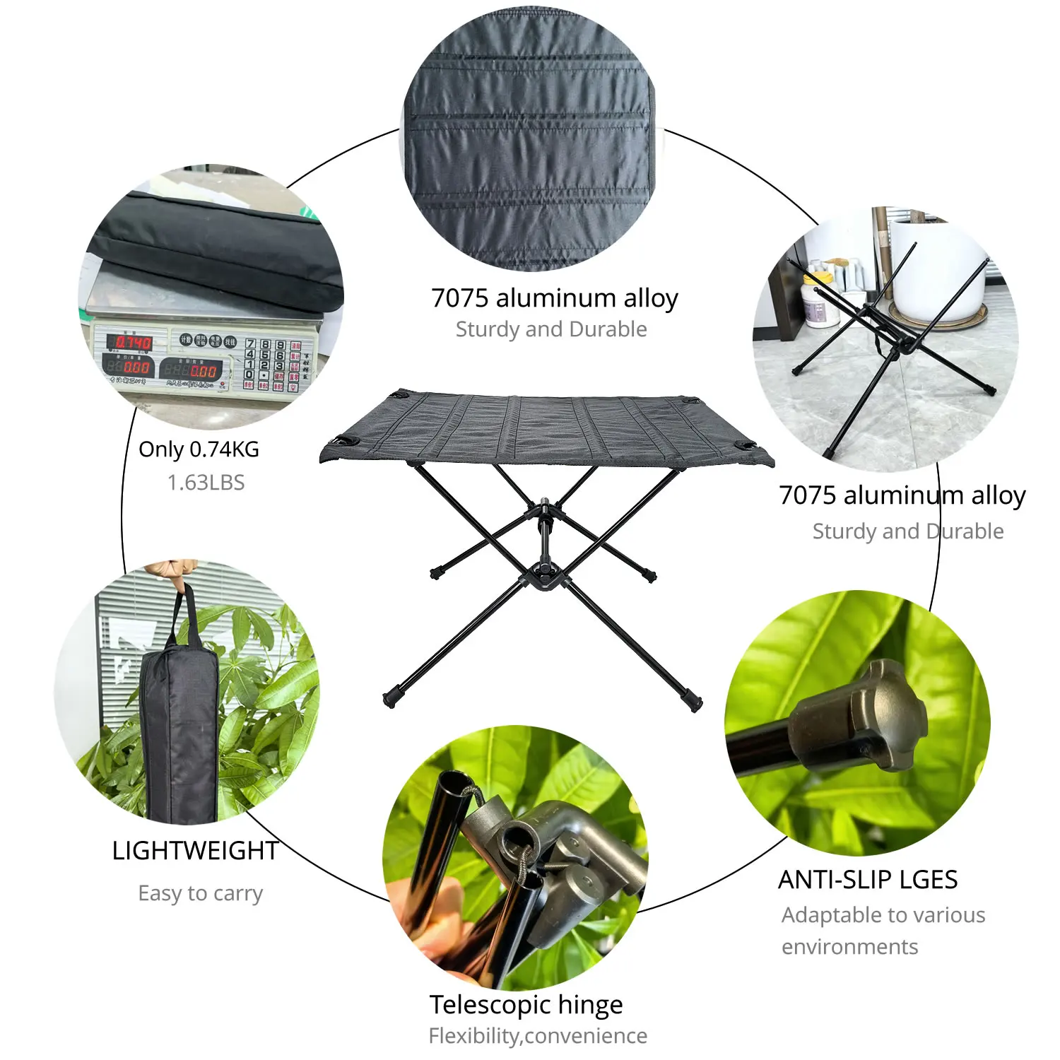 Outdoor Beach Dinner Desk Portable Ultralight Folding Camping Table Anti-slip Stable Aluminum Alloy For Garden Party Picnic BBQ