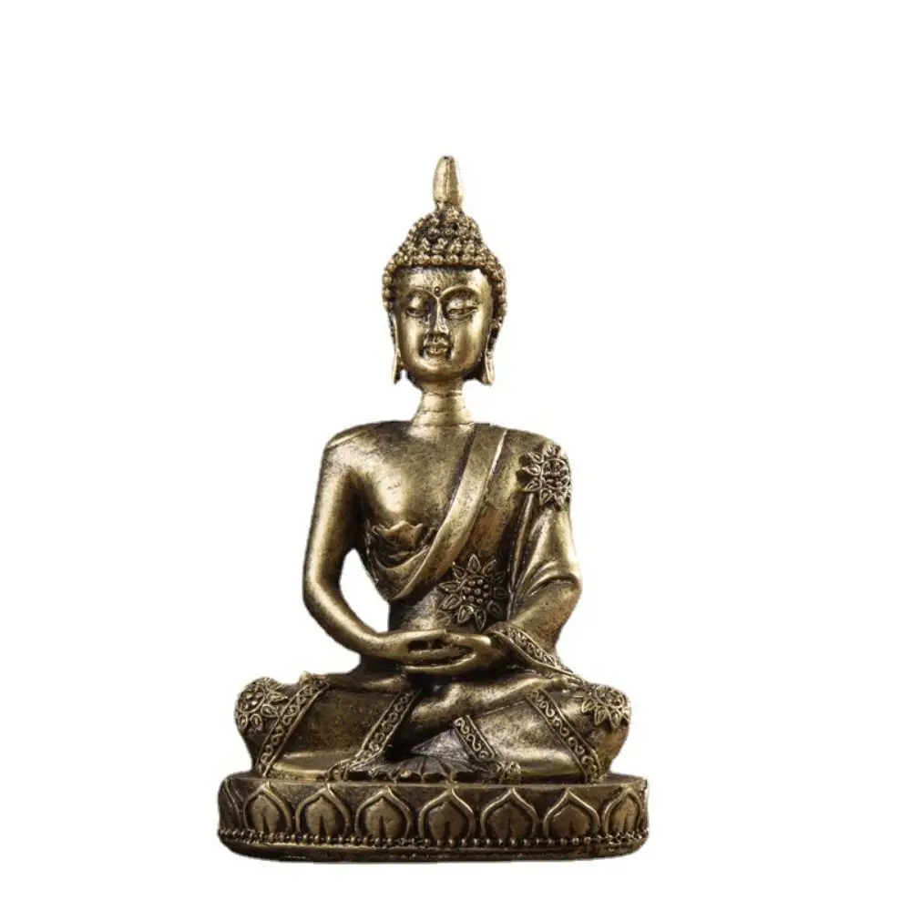 Méditation assise grès bouddha Culture orientale Posture assise Figurine bouddhiste ornement vert grès Zen
