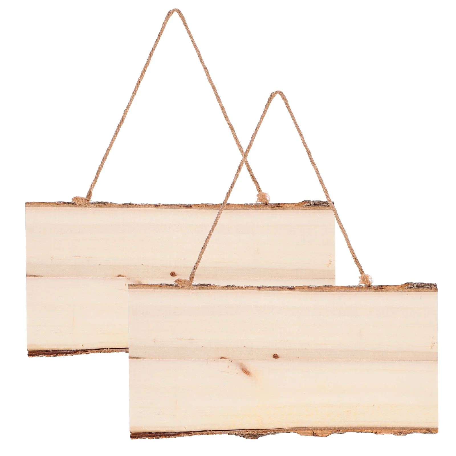 

2Pcs Rectangle Blank Wood Sign Unfinished Hanging Plaque DIY Craft Project for Store Signboard Wall Art Decoration
