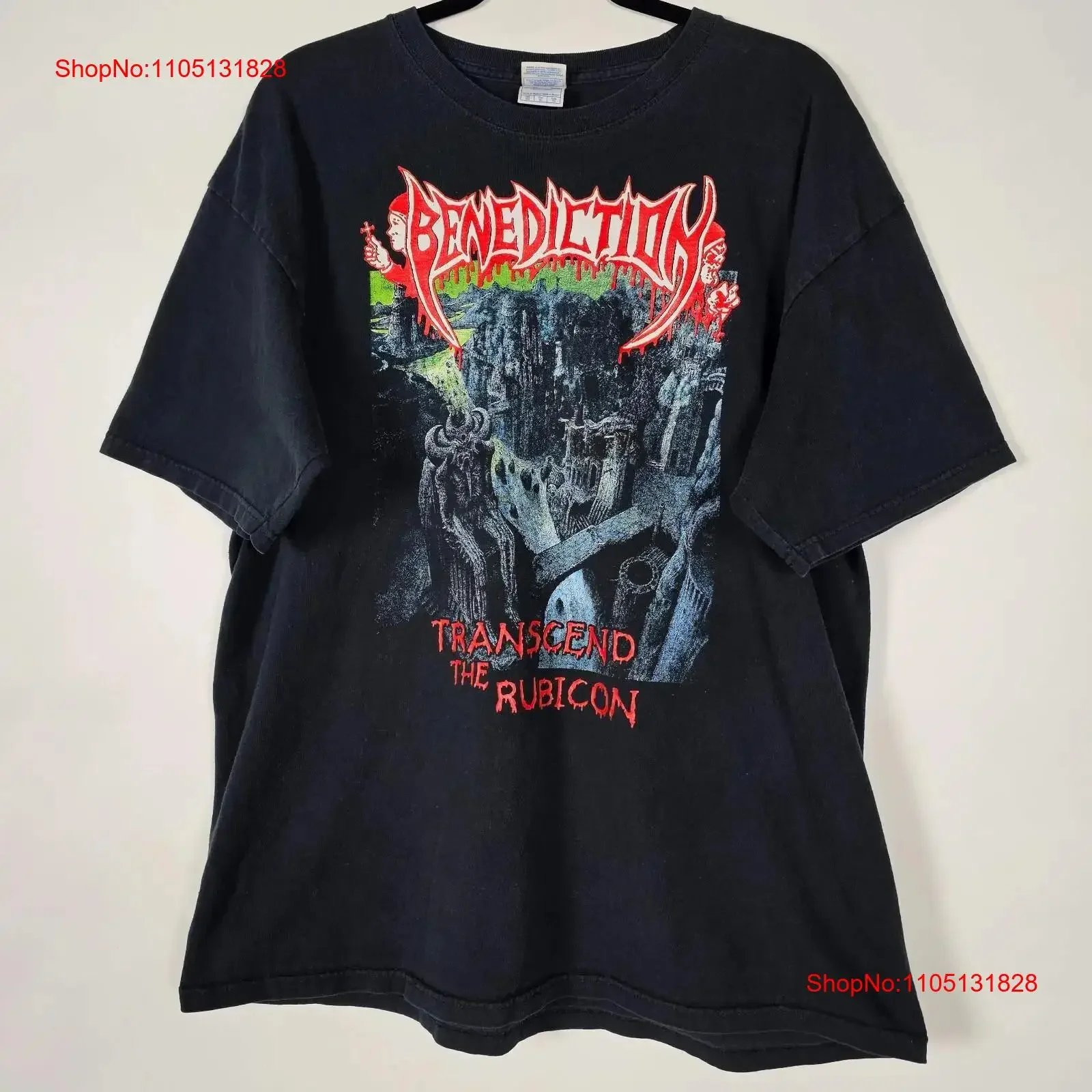Yazbek Benediction Transcend The Rubicon Metal Mens XL camiseta vintage lavada Unisex streetwear ropa de diseñador moda