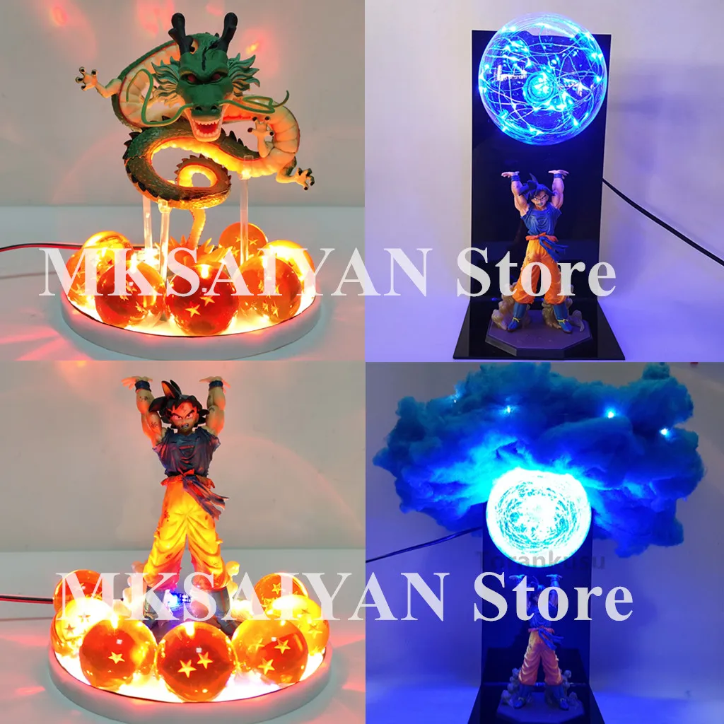 

Dragon Ball Z Anime Figure Son GOKU Kaiouken Shenron Action Figurine Effection DIY LED Lamp Collection PVC Model Assembly Doll