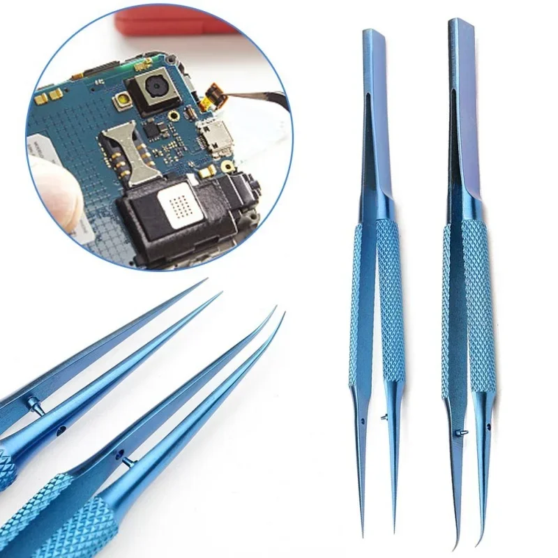 

Precision Alloy Industrial Tweezers Titanium Straight Tip Fingerprint Fly Line Phone Motherboard Electronics Forceps Repair Tool