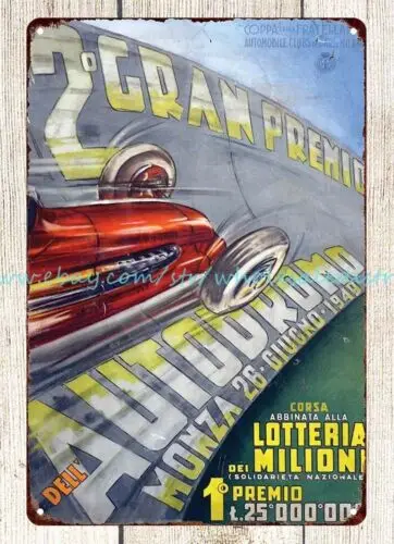 1949 Autodrome car race automotive metal tin sign